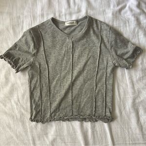 grey crop top baby tee